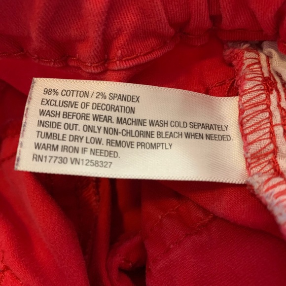 Cherokee Skinny Moulant Jeans Red Size 10 - Picture 5 of 6